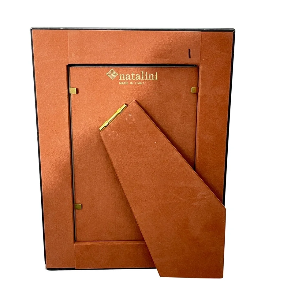 Natalini Picture‎ Frame Unisex 4x6 Cream Gold Inlaid Burl Wood Made in Italy